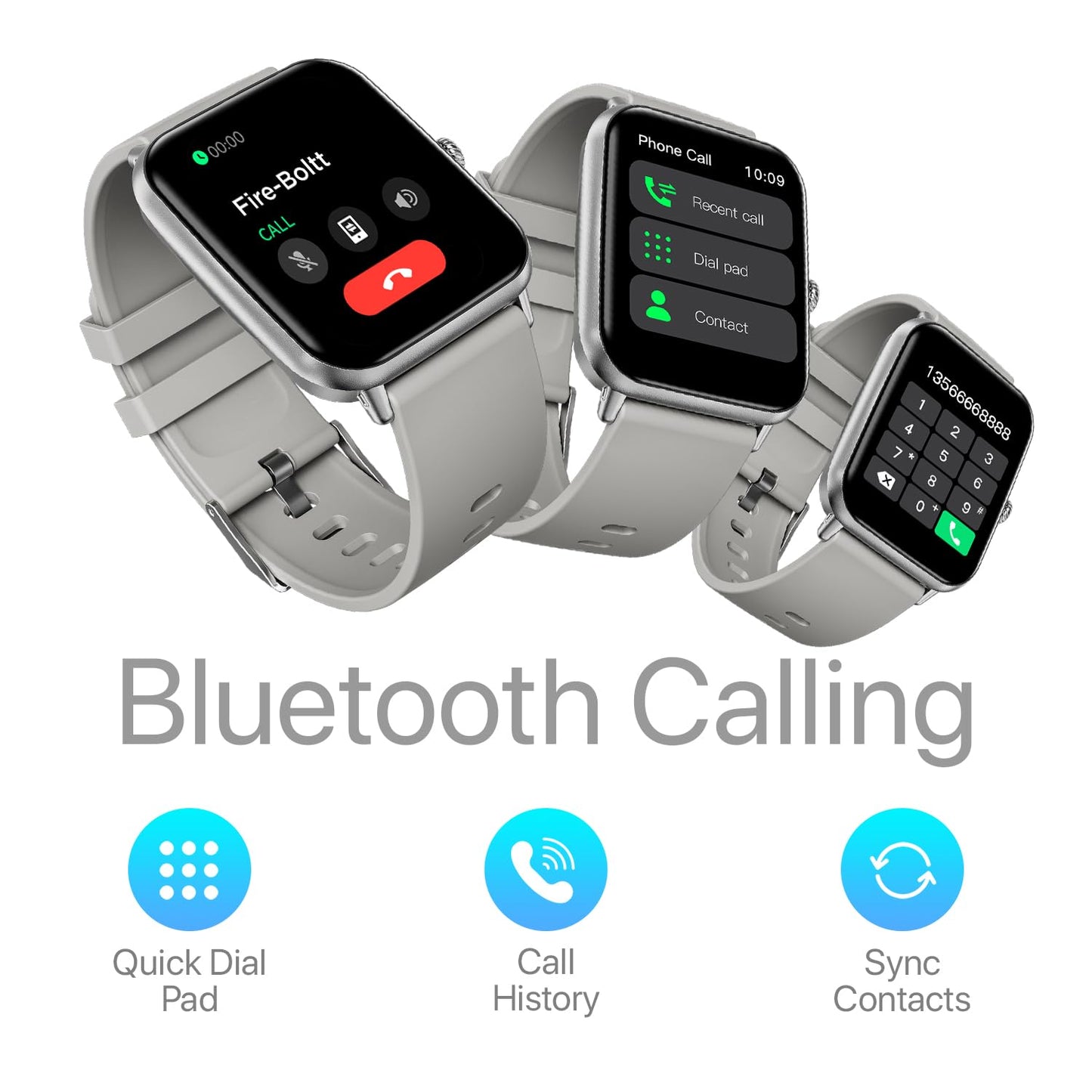 Fire-Boltt Ninja Call Pro Max Smart Watch 2.01 inch Display, Bluetooth Calling, 120+ Sports Modes, Health Suite, Voice Assistance (Grey)