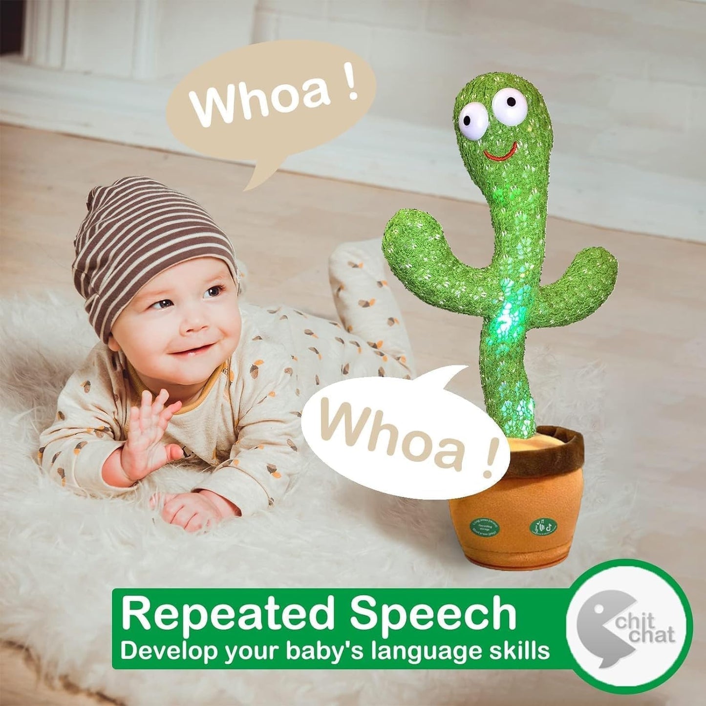 Storio Rechargeable Toys Talking Cactus Baby Toys for Kids.