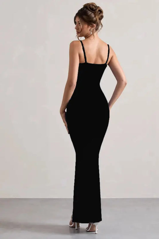 Women Bodycon Black Maxi/Full Length Dress
