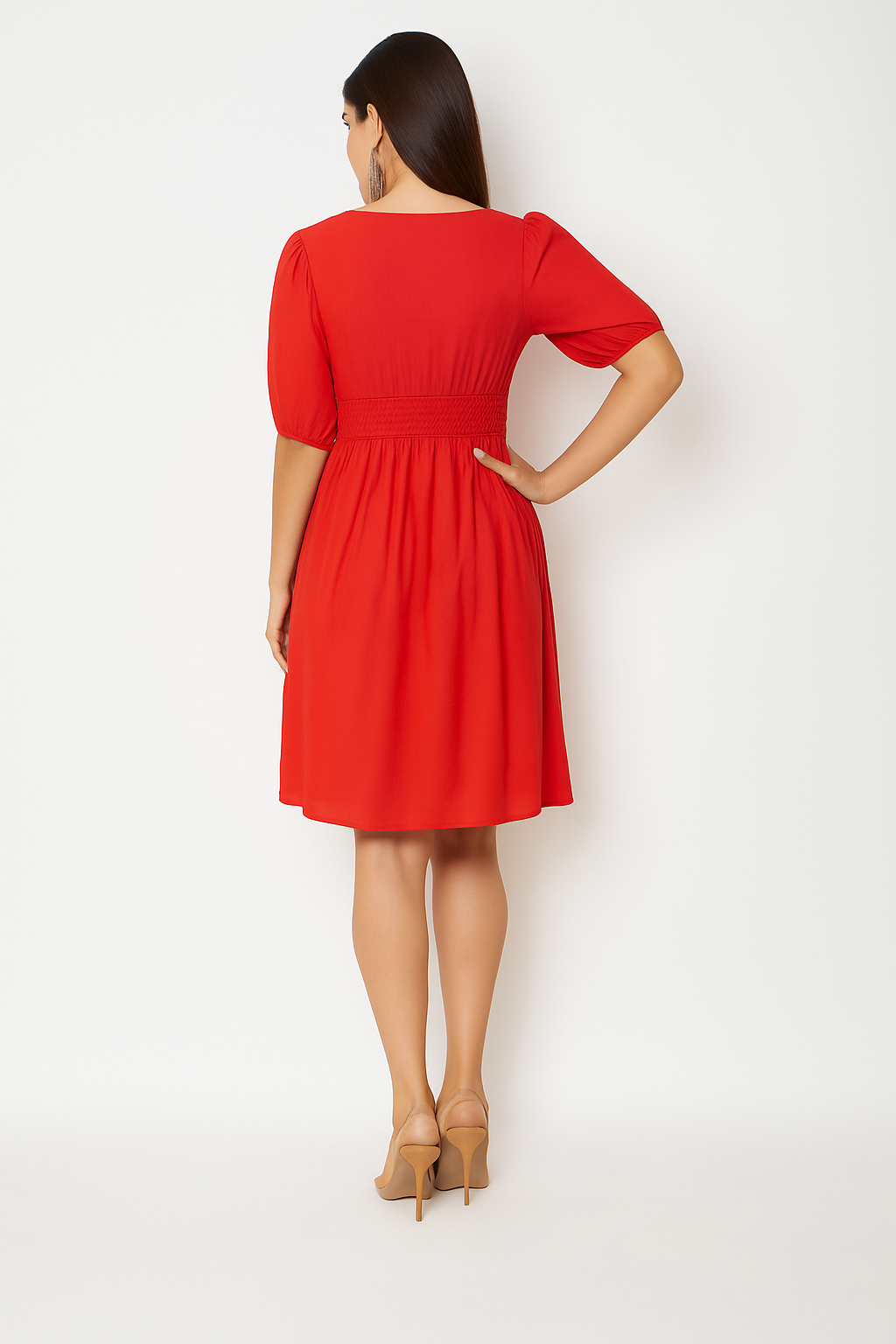 Chic Black V-Neck Casual Dress for Women