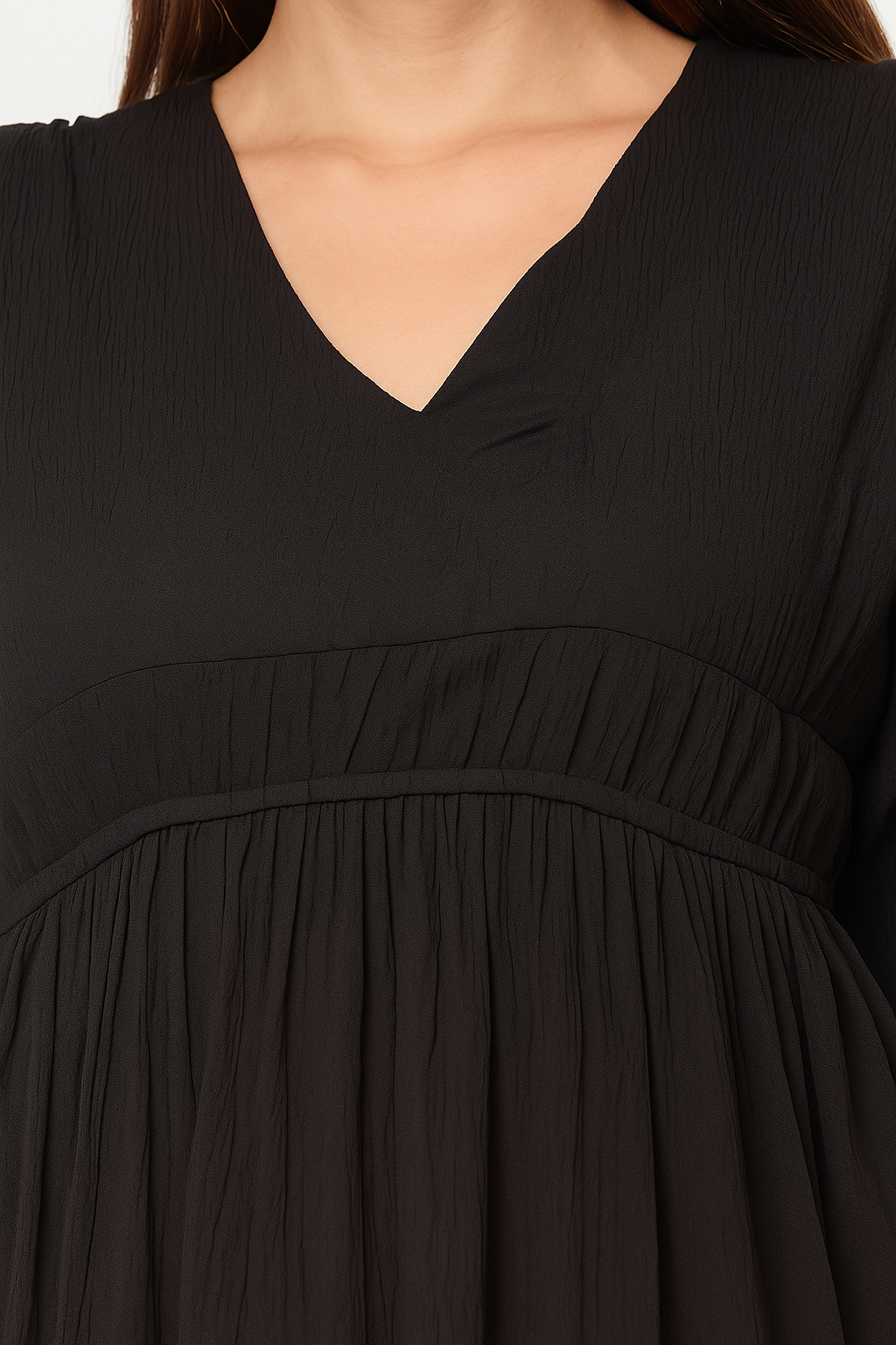 Chic Black V-Neck Casual Dress for Women