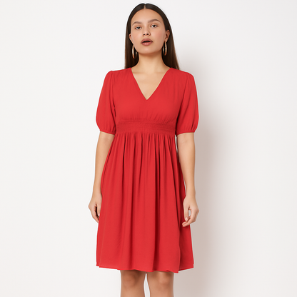 Chic Black V-Neck Casual Dress for Women