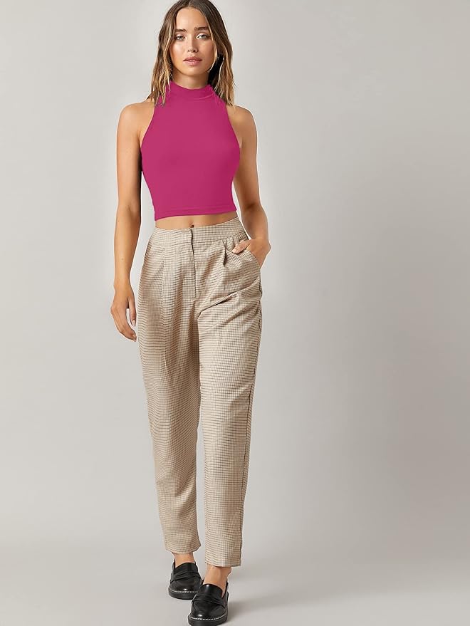 Slim Fit Sleeveless Crop Top for Women