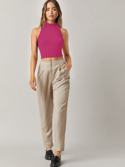 Slim Fit Sleeveless Crop Top for Women