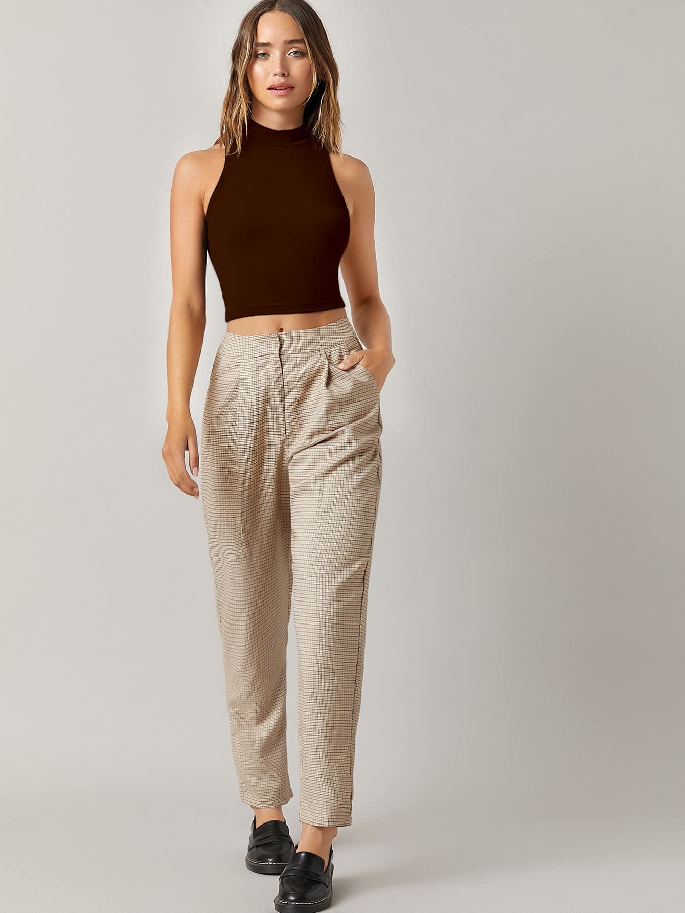 Slim Fit Sleeveless Crop Top for Women