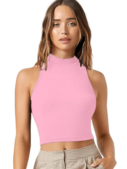 Slim Fit Sleeveless Crop Top for Women
