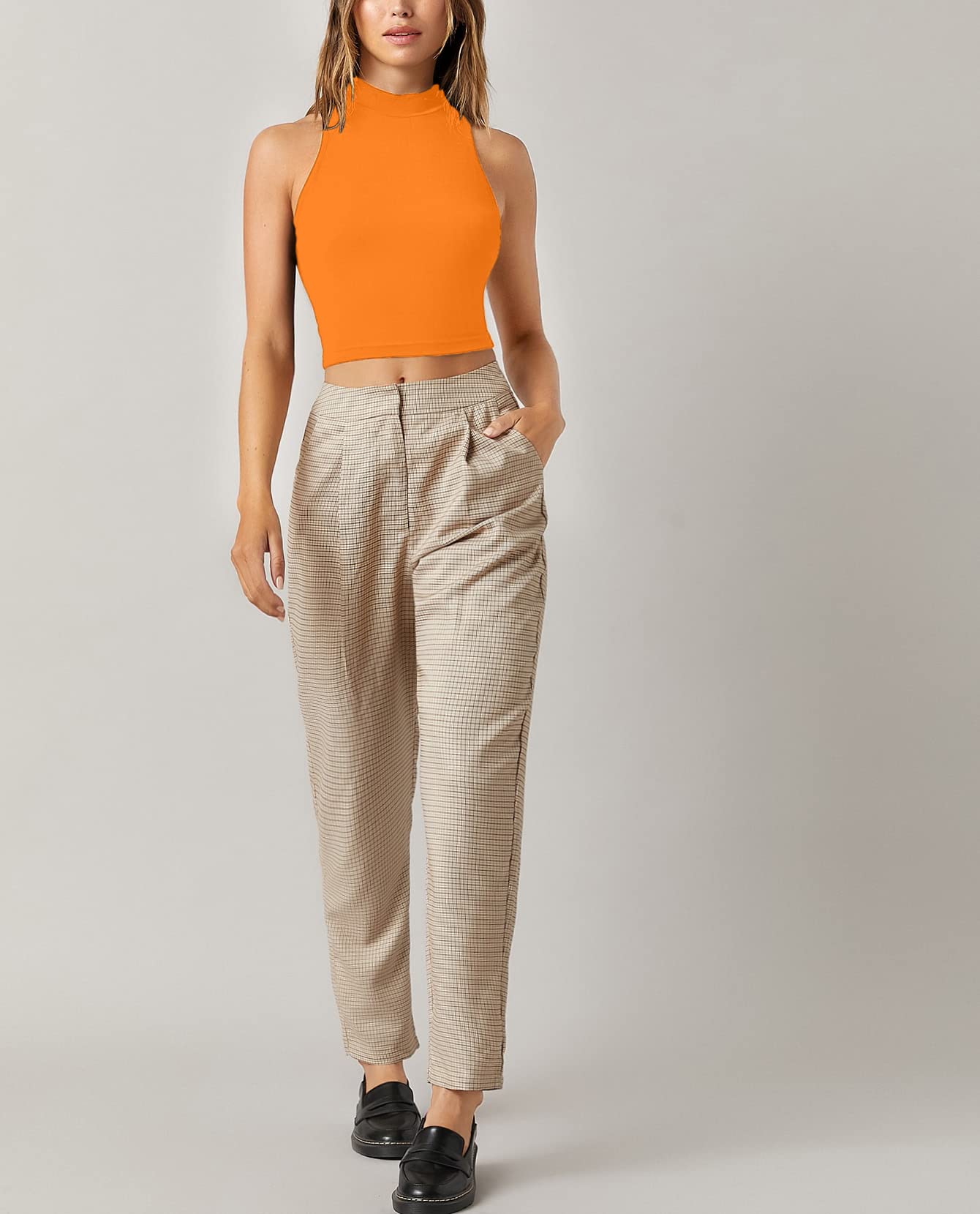 Slim Fit Sleeveless Crop Top for Women