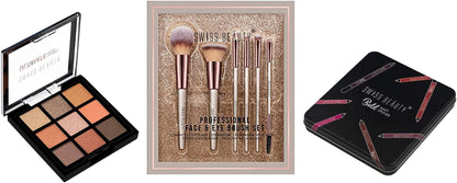 Swiss Beauty Professional Face & Eye Brush Set of 6 with Synthetic Fibres