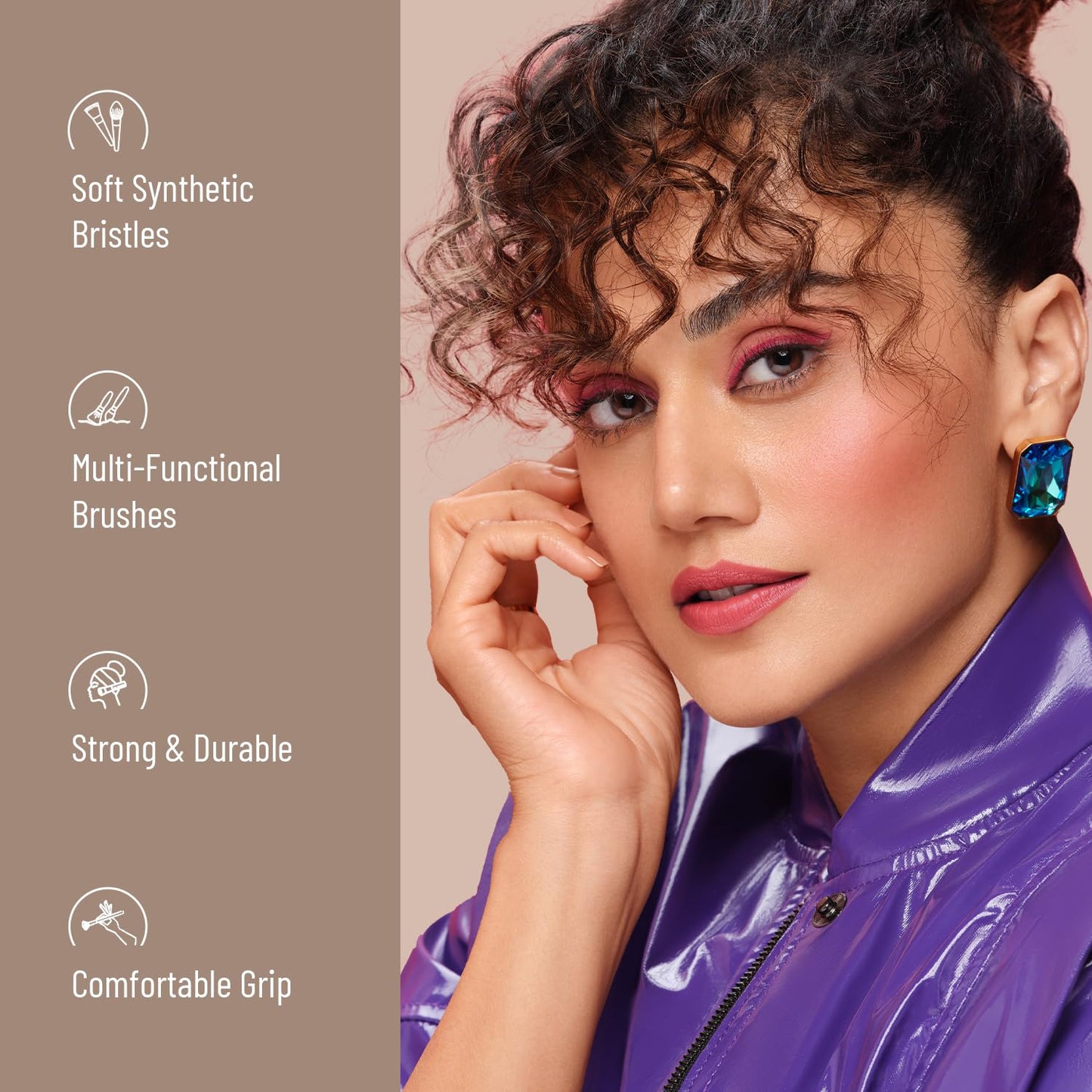 Swiss Beauty Professional Face & Eye Brush Set of 6 with Synthetic Fibres