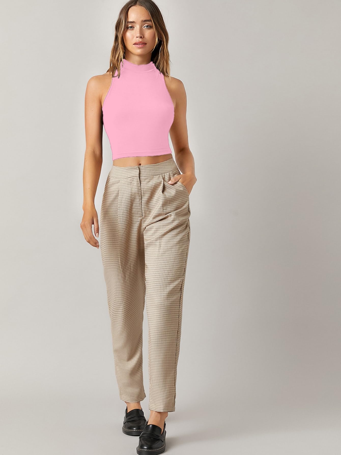 Slim Fit Sleeveless Crop Top for Women