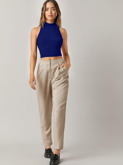 Slim Fit Sleeveless Crop Top for Women